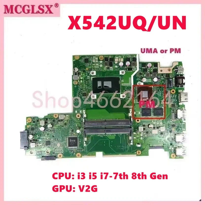 Placa base de CPU X542UQ/UN i3 i5 i7 para ASUS A580U X542UA X542UAR X542UN/UQR X542UPR FL8000U X542UR/URR X542UF X542URV - imagen 2