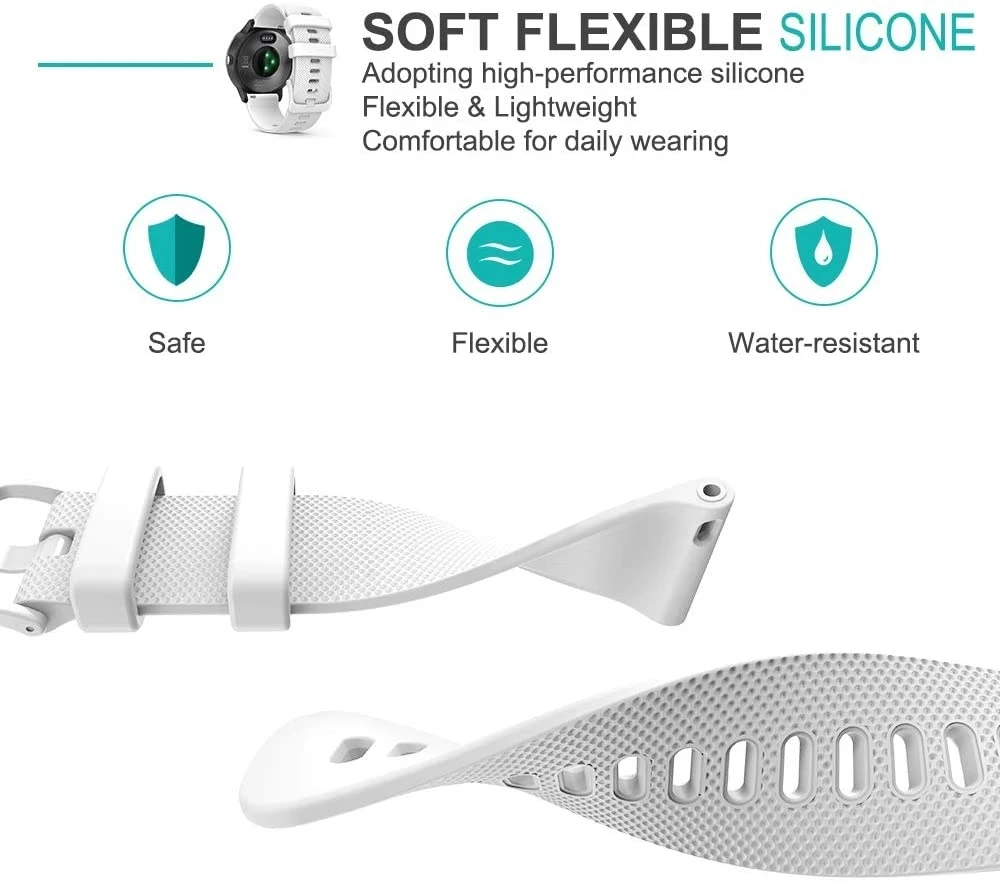 Correa de reloj inteligente de 18 y 20mm para Garmin Vivoactive3 4 4S Venu 2 Plus SQ Vivomove HR, pulsera de silicona Forerunner 245 - imagen 5