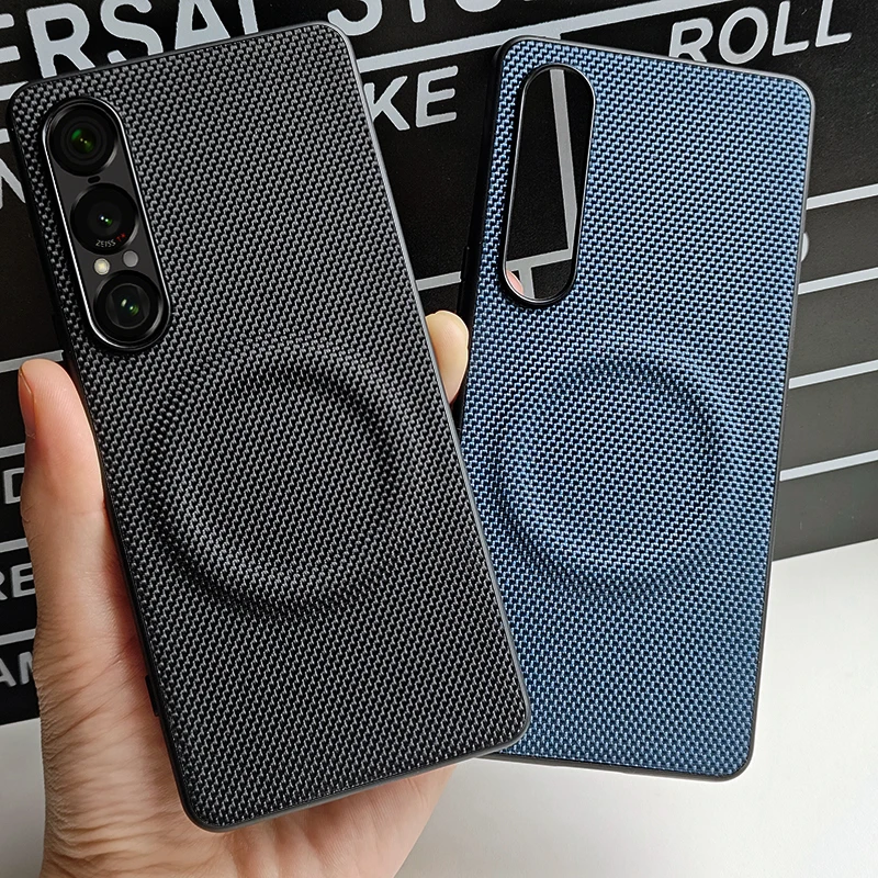 Funda para Sony Xperia 1 vii Nylon Kona cuero Hardware magnético cubierta de protección de llave para Sony Xperia 1 VII parachoques a prueba de golpes