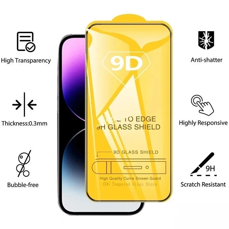 Vidrio Templado 9D para Samsung S25 Ultra S22 S23 S24 S21 Plus S20 FE A56 A55 A54 A53 A52 A36 A35 A33 A12 A13 A14 Protector de pantalla - imagen 2