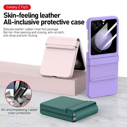 Samsung Galaxy Z Flip5 – Funda de cuero antigolpes protector integral