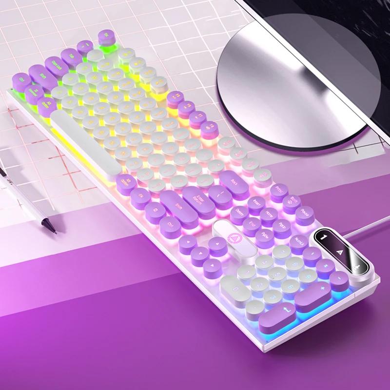 Teclado de oficina con cable USB USB, escritura silenciosa, diseño ergonómico para computadora doméstica/negocios/de escritorio, Compatible con PC/portátil