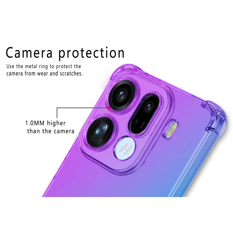 Funda de TPU con gradiente a prueba de golpes de cuatro esquinas para OPPO Find X9 Pro, funda protectora, Fundas Coque Capa - imagen 4