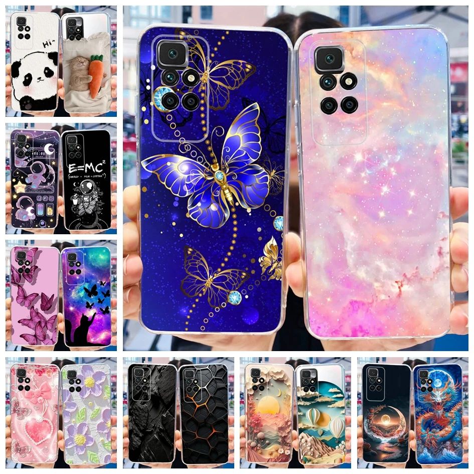 Para Xiaomi Redmi 10 funda de moda mariposa transparente silicona suave TPU funda protectora para Xiaomi Redmi 10 Prime 2022 Redmi10 Coque