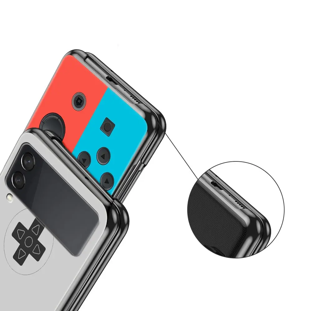 Video Game Boy Vintage GamePad funda de teléfono para Samsung Galaxy Z Flip 4 5 3 pliegues negro duro PC Shell para Samsung Z Flip5 cubierta - imagen 4