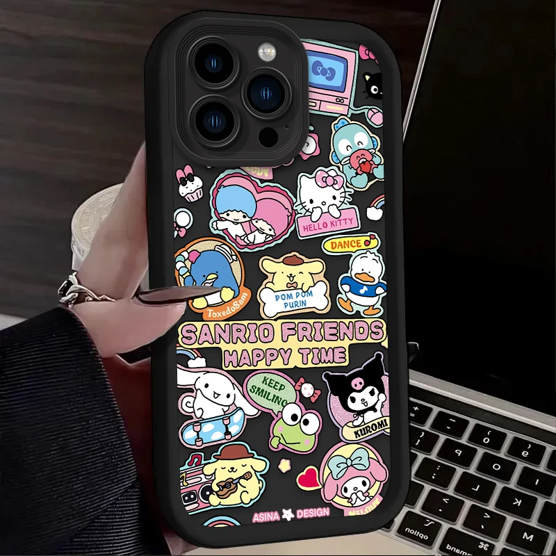 Preciosa funda blanda rosa de Hello Kitty para iPhone 17 Air 16 16E 15 14 13 12 11 Pro Max X XS X S Max XR SE 2020 SE4 7 8 funda de silicona - imagen 3