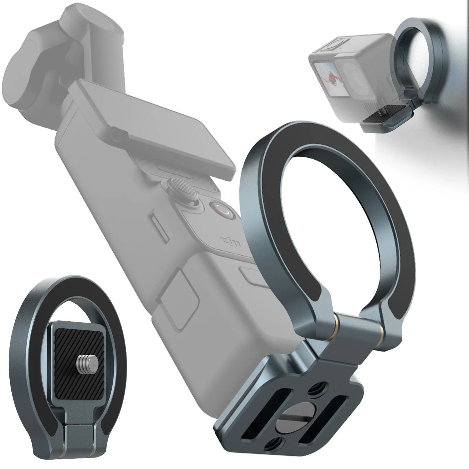 Soporte de montaje magnético CAMOLO para DJI Osmo Pocket 3 soporte de teléfono de expansión magnética con soporte adaptador Arca-Swiss Pocket 3 1/4-20