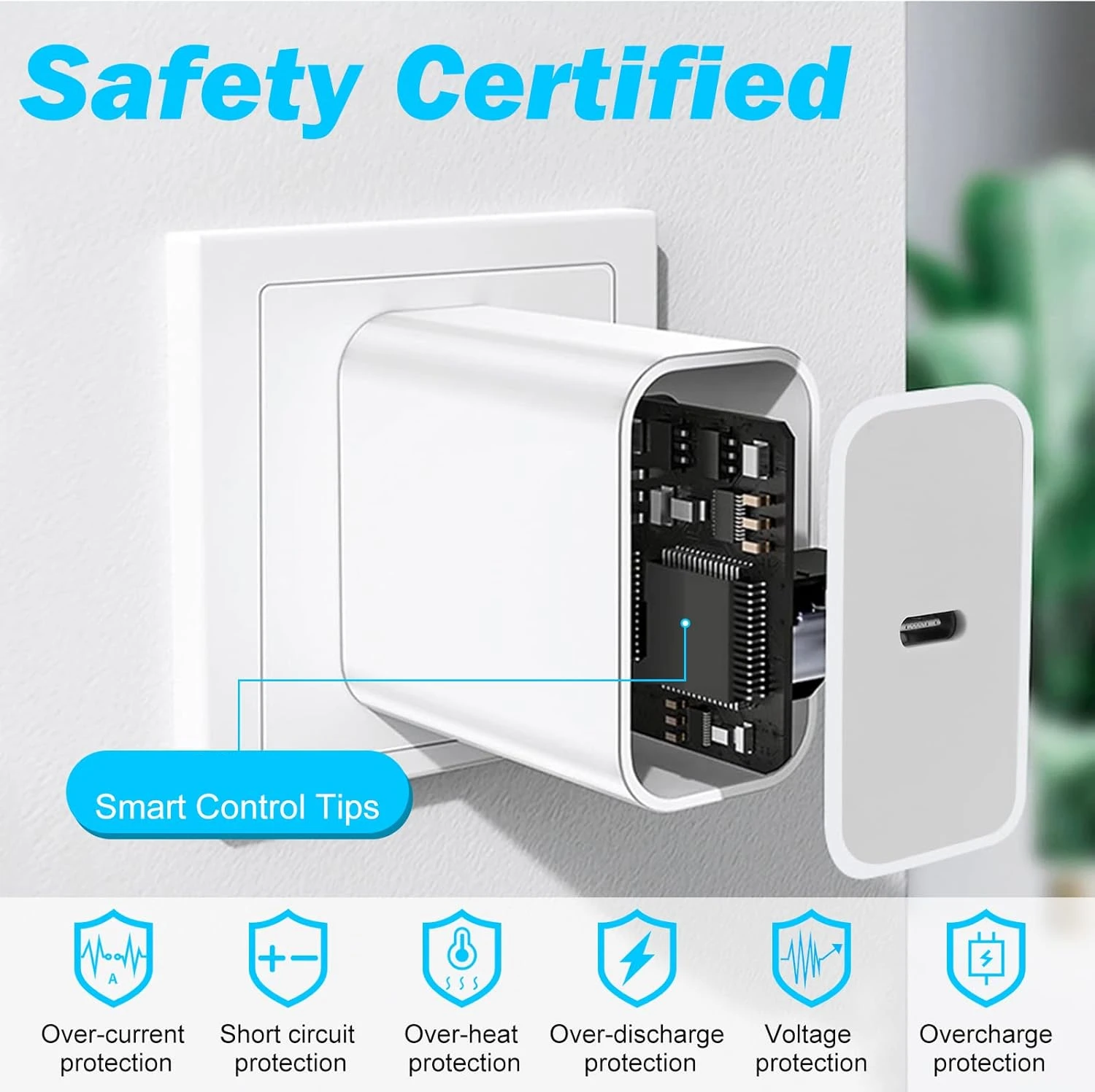 Cargador de pared rápido PD de 20W para iPhone 16 15 14 Plus 13 12 11 Pro Max X XR XS 8 cargadores USB-C de carga rápida UE EE. UU. con caja al por menor - imagen 3