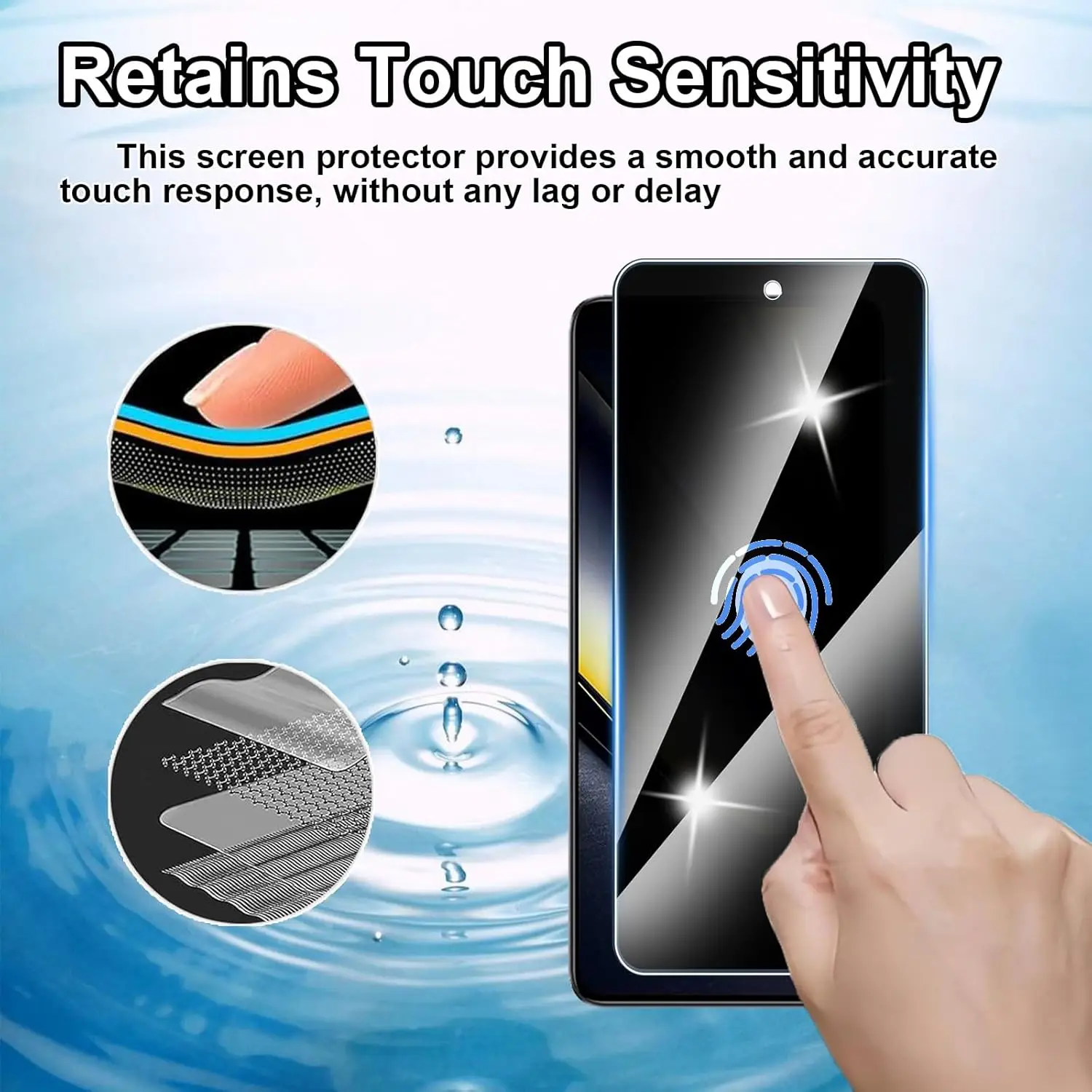 Para Xiaomi POCO F6/F6 Pro 5G Privacidad Vidrio Templado 2 Piezas Protector de Pantalla 9H - imagen 3