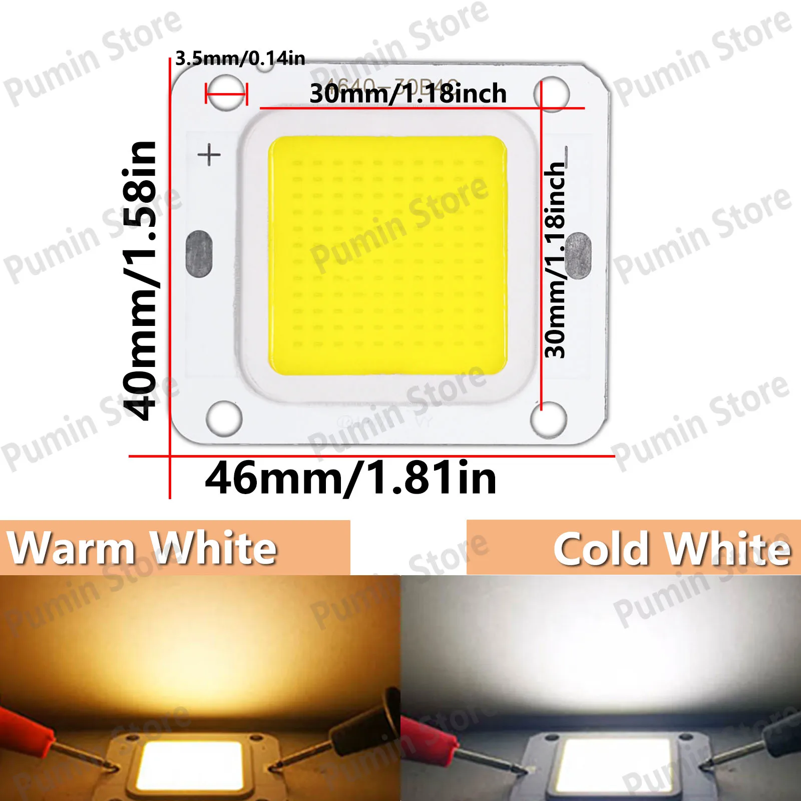 DC12V LED COB Chip DC70V 14V Superpotencia 20W 40W aluminio para reflector fuente de luz accesorios iluminación exterior blanco frío - imagen 3