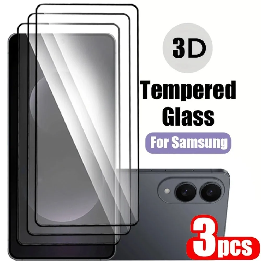 3 uds cubierta completa de vidrio templado para Samsung Galaxy S25 S23 S24 Ultra S22 S24 S20 Plus S23 S24 FE Protector de pantalla de alta definición