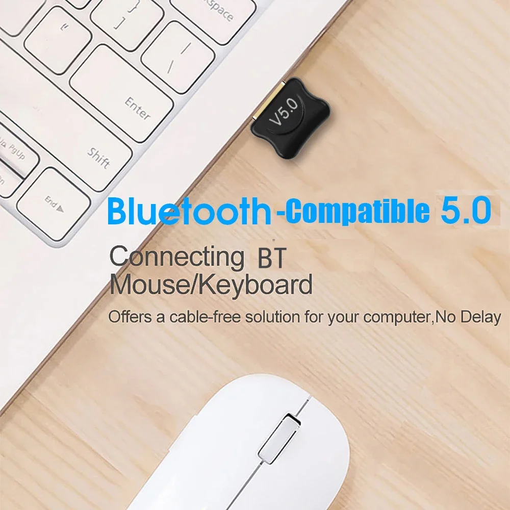Adaptador USB 5,0 compatible con Bluetooth, Dongle de Audio AUX, adaptador inalámbrico, Mini receptor USB para PC/ordenador/portátil/teclado/ratón - imagen 3