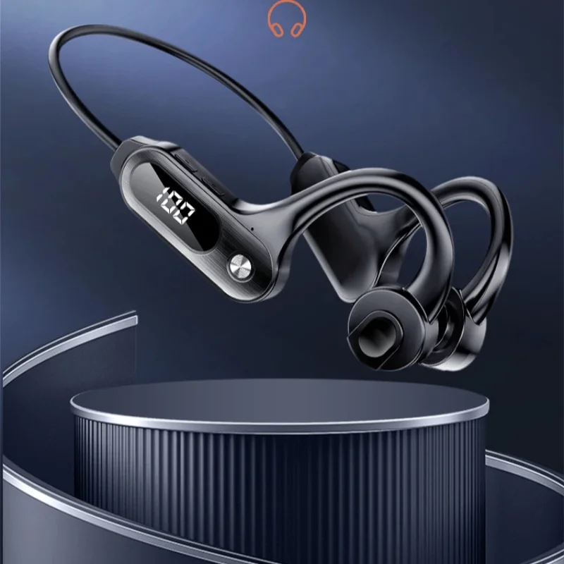 Nuevos auriculares de conducción ósea con pantalla LED, auriculares Bluetooth 5,3 IPX5, auriculares deportivos impermeables, gancho para la oreja, soporte para tarjeta TF - imagen 2