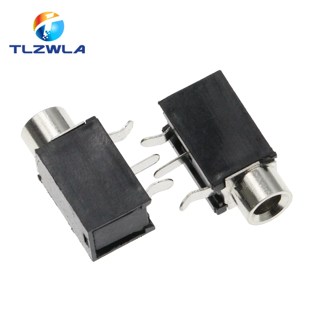 10 Uds montaje en PCB PJ-316 conector hembra de 3,5mm enchufe de 3 pines conector para auriculares conector de terminales de Audio y vídeo DIP-3 PJ316 3,5 MM negro