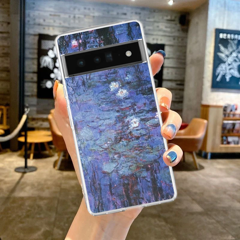 Claude Monet-funda de teléfono de artes impresistas, carcasa de TPU suave para Google Pixel 8, 7, 6 Pro, Pixel 6A, 5, 4, 5A, 4A, 3A, XL, 5G, transparente - imagen 5