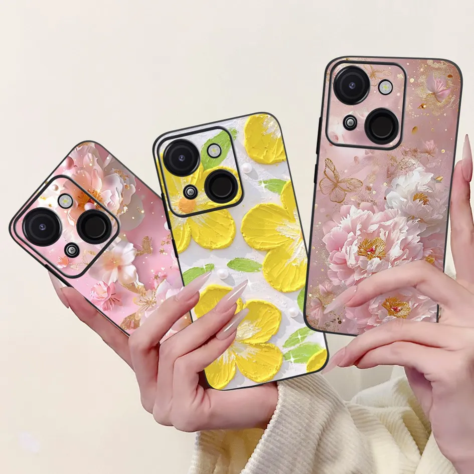 Para Itel A50C A50 4G funda A507LXU funda de silicona Popular flor mariposa suave TPU carcasa protectora para Itel A06 A 50 A 50C Capa - imagen 3