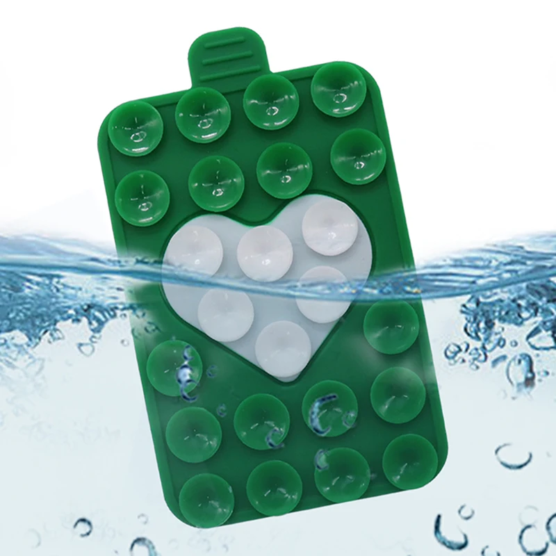 Soporte de teléfono con ventosa de doble cara fuerte, almohadilla de succión de silicona en forma de corazón, soporte antideslizante multifunción para teléfono móvil - imagen 4