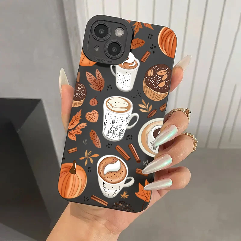 Funda de teléfono Vintage con diseño de hoja de arce y calabaza para Xiaomi Redmi Note 14, 13, 12, 11 Pro Plus, 5G, 12S, 11S, Redmi 13C, 14C, funda de silicona