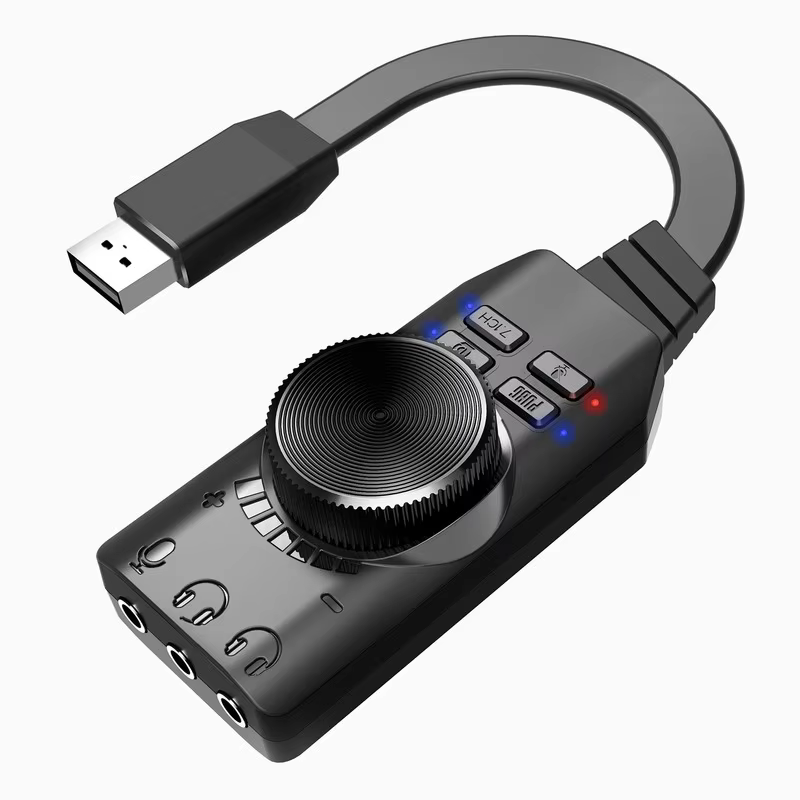 Tarjeta de sonido de juego de ordenador USB externa de 7,1 canales para PUBG Gaming, tarjeta de Audio externa de 3,5mm, adaptador USB Plug and Play para PC y portátil