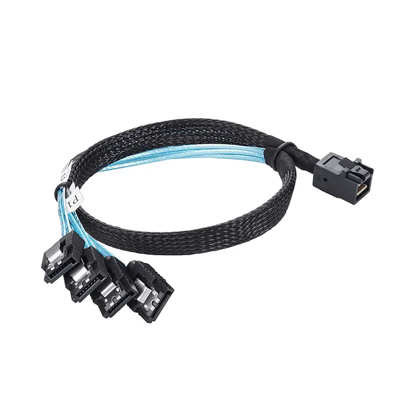 Mini SAS HD 12G SFF8643 a 4 SATA Cable interno SFF 8643 controlador de placa base a 4 SATA Cable de servidor de disco duro