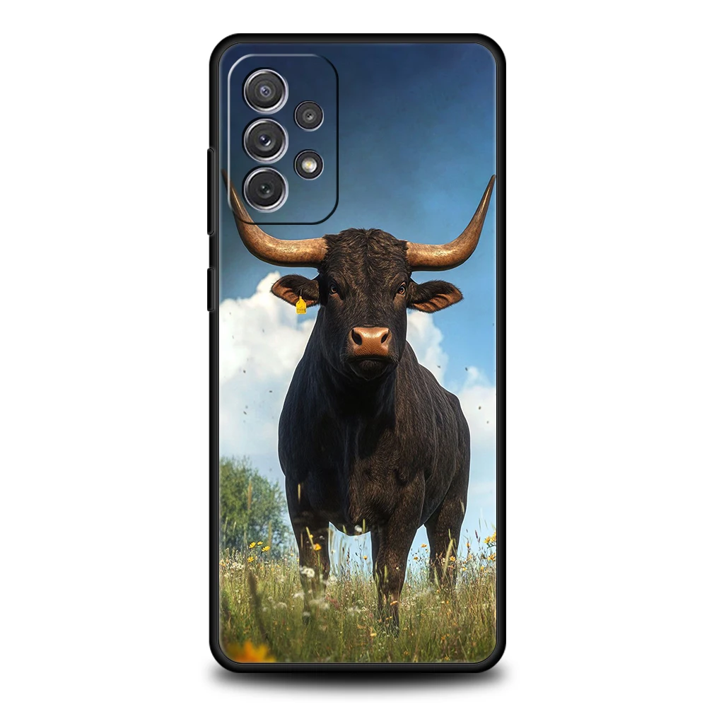 Funda de teléfono para Samsung Galaxy A15 A13 A35 A55 A51 A71 A41 A31 A21S A03S A05 A17 A23 A25 A33 A53 A73 5G A07 4G Cover Bull Animal - imagen 4