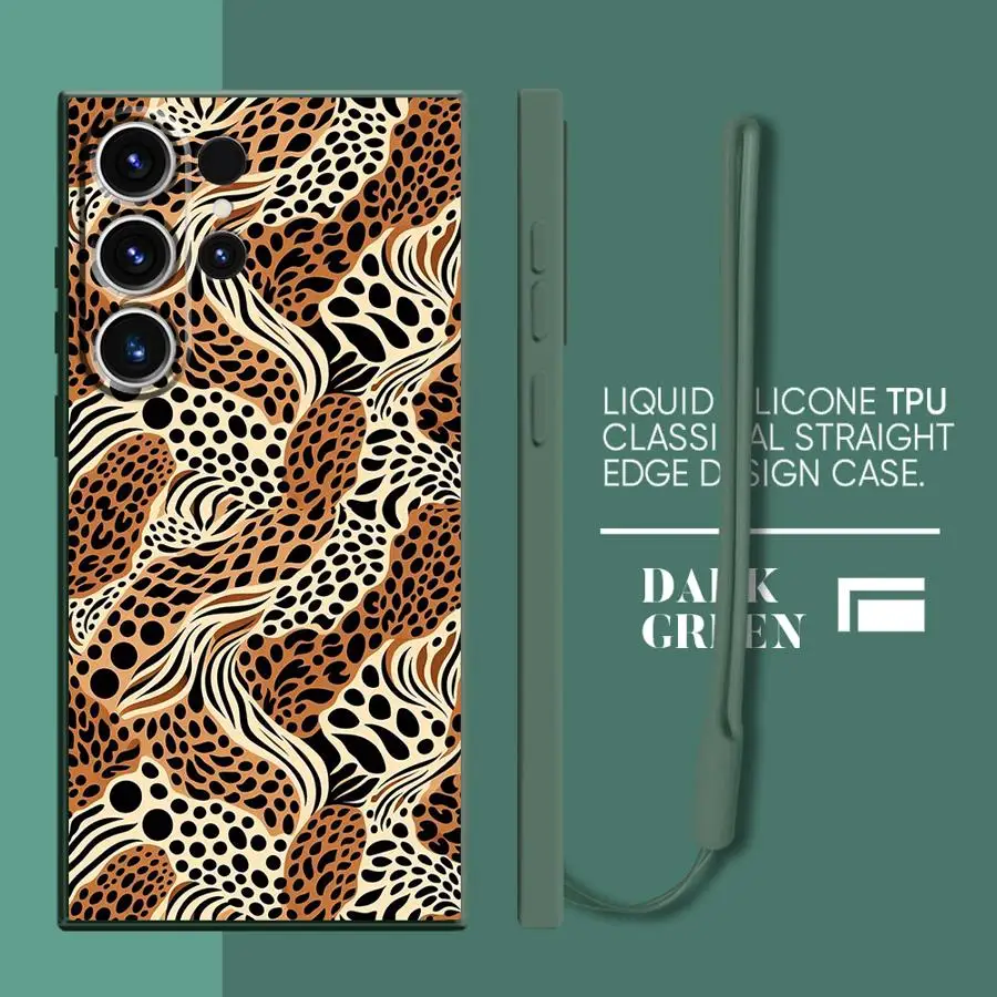 Funda con estampado de leopardo para Samsung Galaxy S24 FE Note 20 10 Ultra S25 Edge S23 S22 Ultra S20 S21 Plus, funda suave - imagen 4