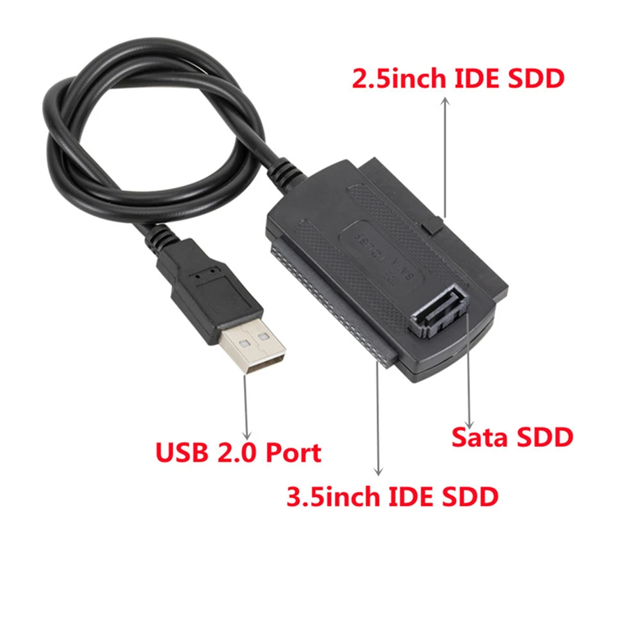 USB 2.0 to 2.5" 3.5" SATA PATA IDE Drive Adapter Converter Cable for Hard Drive Disk HDD with External AC Power Adapter EU - imagen 5