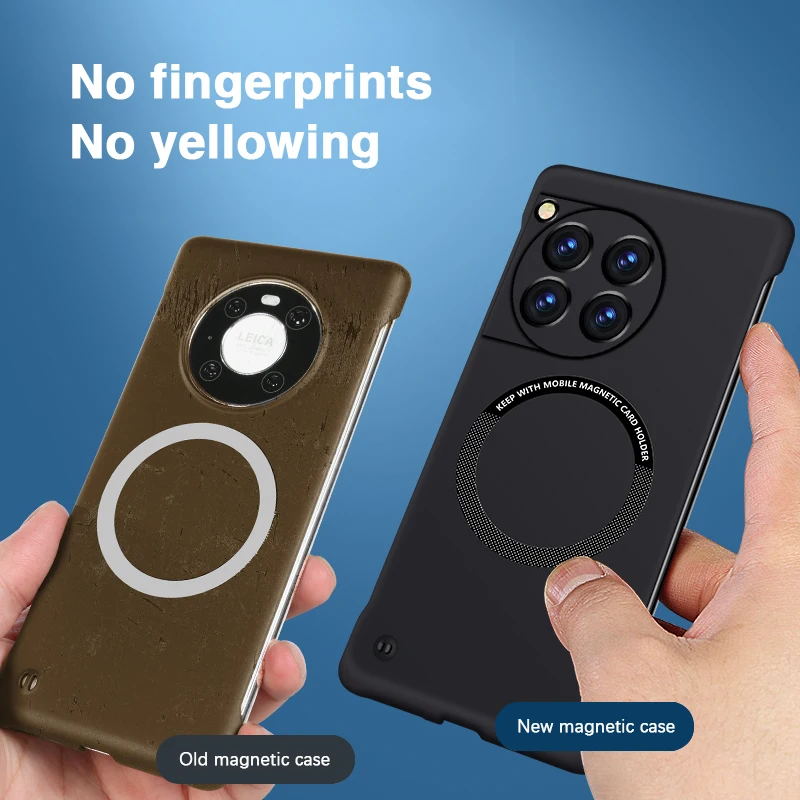 Funda de teléfono con soporte magnético para coche sin marco para OnePlus 12 12R 5G, funda trasera de protección para cámara de PC dura de lujo Original de alta calidad - imagen 5