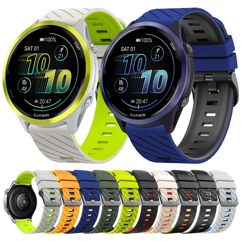 Correa de silicona de 22mm para Garmin Forerunner 570 47mm 265 255 Venu 4 3 2 Vivoactive 4 HUAWEI Watch GT6 correa deportiva de repuesto de 46mm