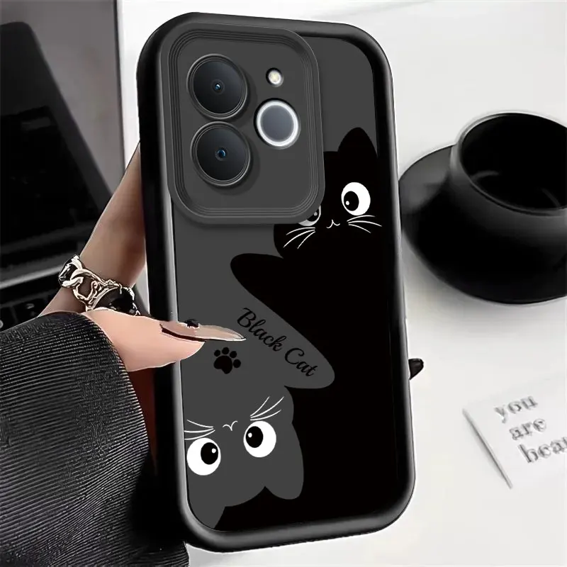 Funda de teléfono para Realme Note 70 70T Note 70 T Note70T RMX5313 2025, funda protectora de silicona suave con estampado de gato bonito de dibujos animados