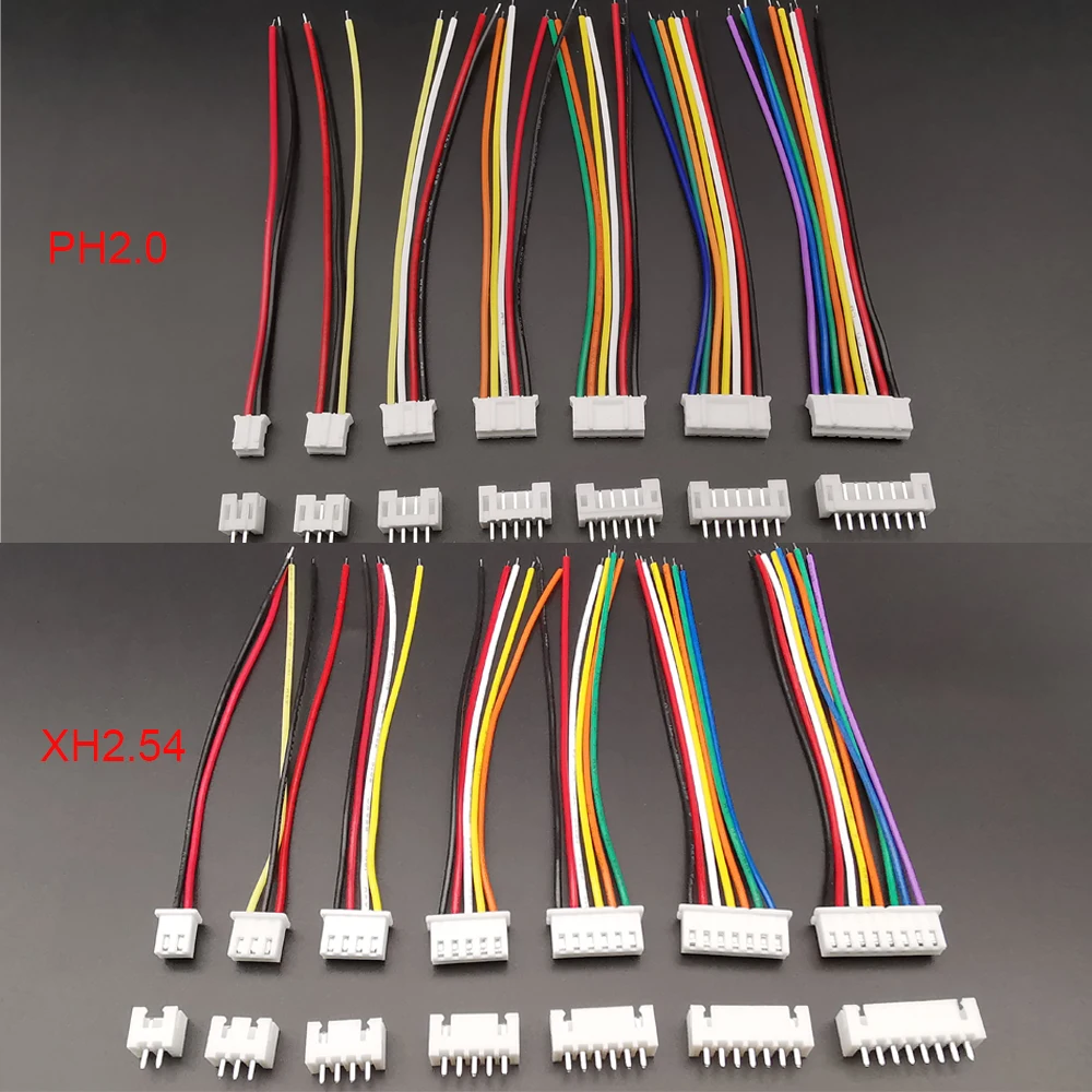 5 pares JST PH2.0 JST XH2.54 2,0mm 2,54mm conector hembra + conector macho con Cable 2 3 4 5 6 7 8 pines Cable con enchufe 10CM 20CM
