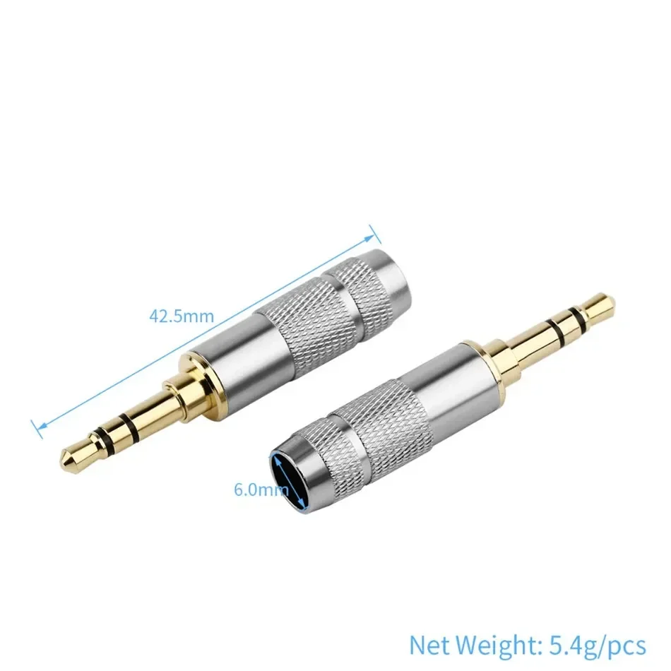 DIY 3,5mm Jack Audio enchufe 3 4 polos conector de auriculares para soldar auriculares Hifi Cable de actualización 3,5 Conector chapado en oro - imagen 4