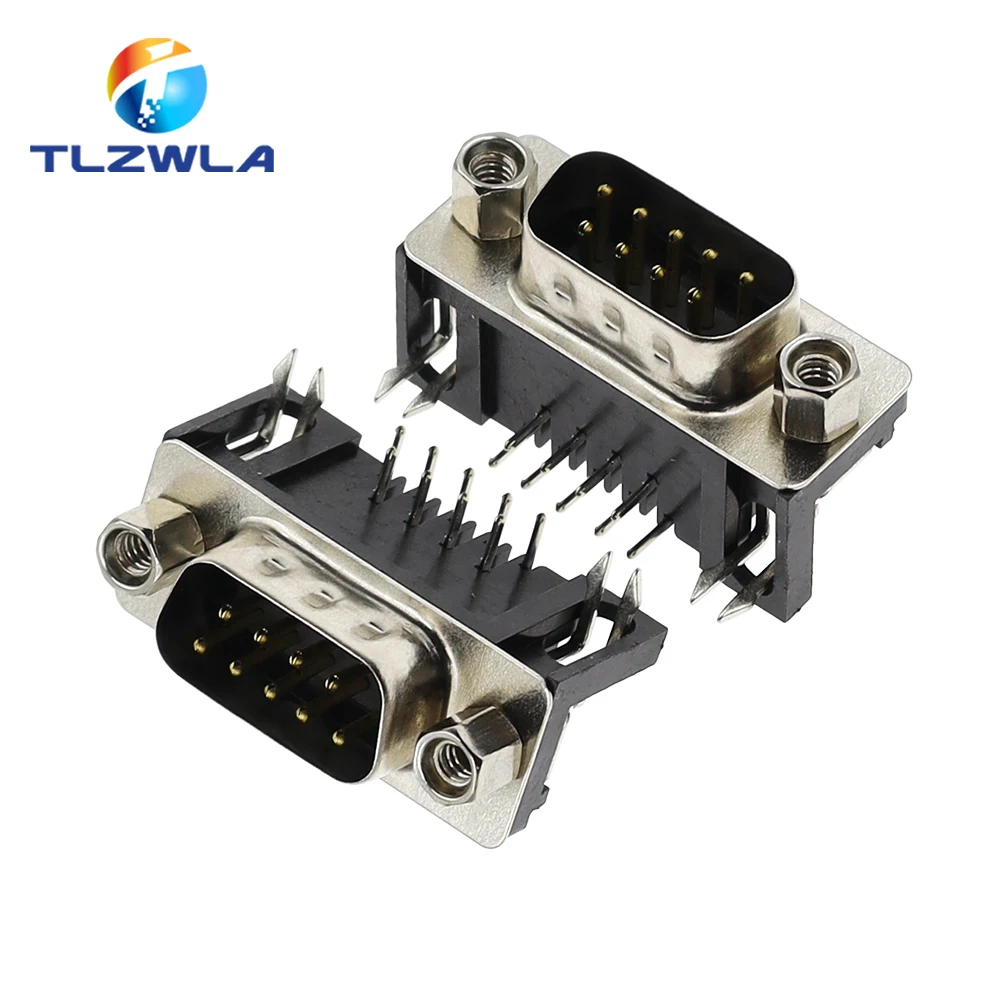 10 Uds DB9 hembra macho PCB montaje d-sub 9 pines PCB conector RS232 aguja doblada de 90 grados DR9 - imagen 5