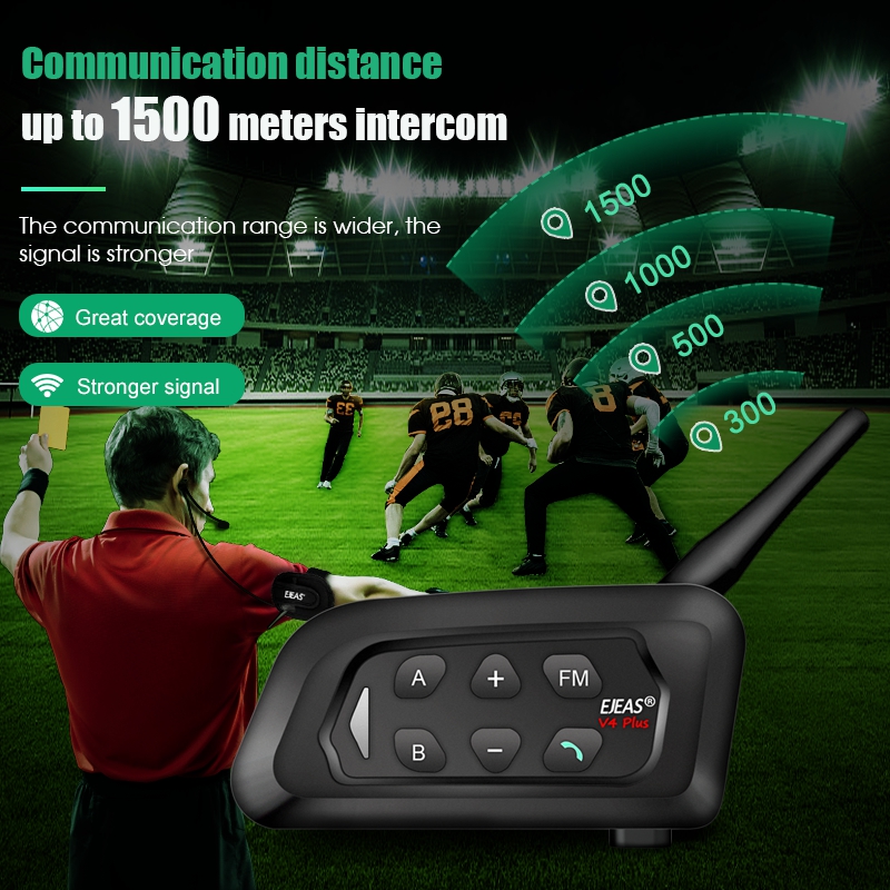 EJEAS V4C PLUS V6C PRO Intercomunicador Árbitro 3 Usuarios Full Duplex 1200m - imagen 2
