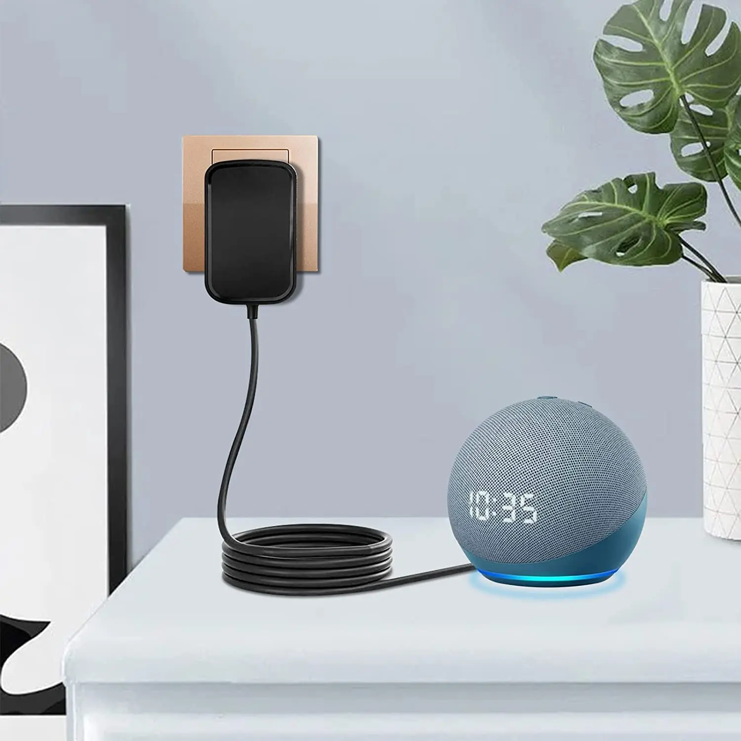 Cable de alimentación de 15W 12V 1.25A para Echo Dot 4. a generación 2018 ~ 2020 generación, Echo Dot con reloj, Echo Show 5, Echo Dot Kids Edition - imagen 3