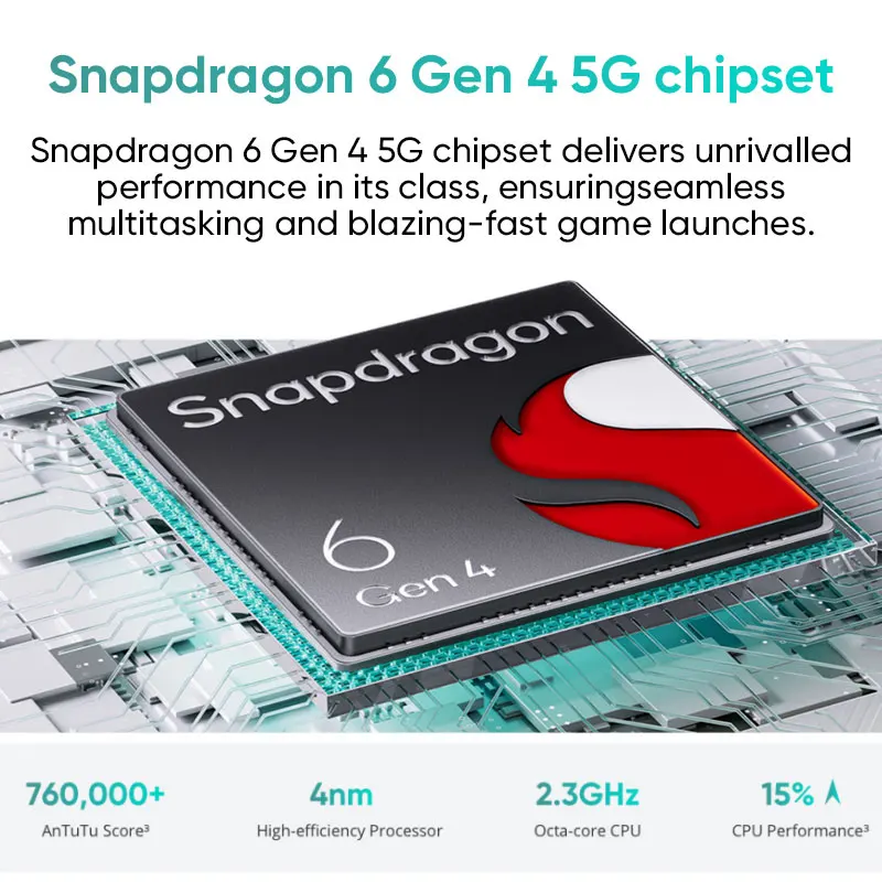 Versión Global realme P3 5G Smartphone Snapdragon 6 Gen 4 Pantalla 120Hz AMOLED Esports 50MP AI Cámara 45W Carga 5260mAh Batería IP69 Resistencia al agua - imagen 5