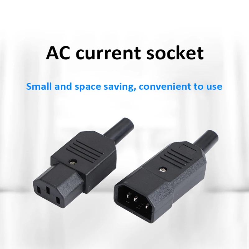 1/5/10 Uds IEC 320 Cable recto enchufe de CA C13 C14 10A 250V negro recable eléctrico 3 pines hembra conector de alimentación macho