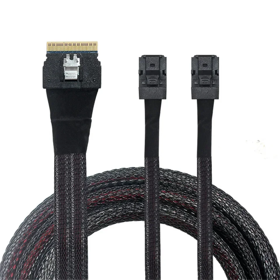 Mini SAS Slim SAS 4,0 SFF-8654 8i 74PIN a Slim SAS 4,0 SFF-8643 Dual HD 36PIN 600Mbps Cable de datos de servidor para interruptores de servidores - imagen 3