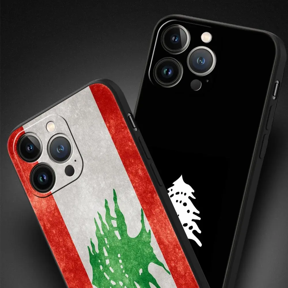 Funda de teléfono de lujo con pasaporte del Líbano para iPhone 17 Air 16 Plus 13 15 14 12 11 Pro MAX 7 8 SE, funda negra de TPU suave - imagen 3