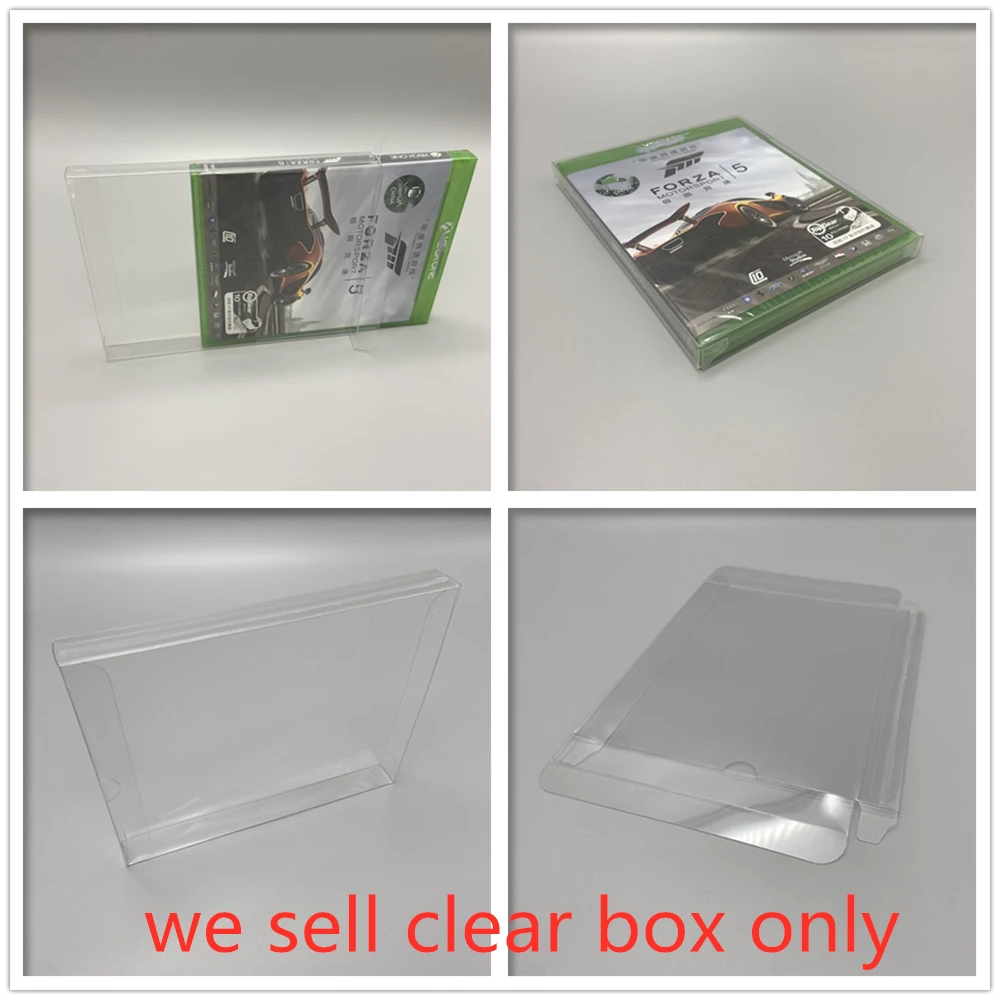 Protector de caja de mascotas para Forza Motorsport 5, Cajas de colección transparentes para Xbox One, estuche de exposición transparente, 10 piezas