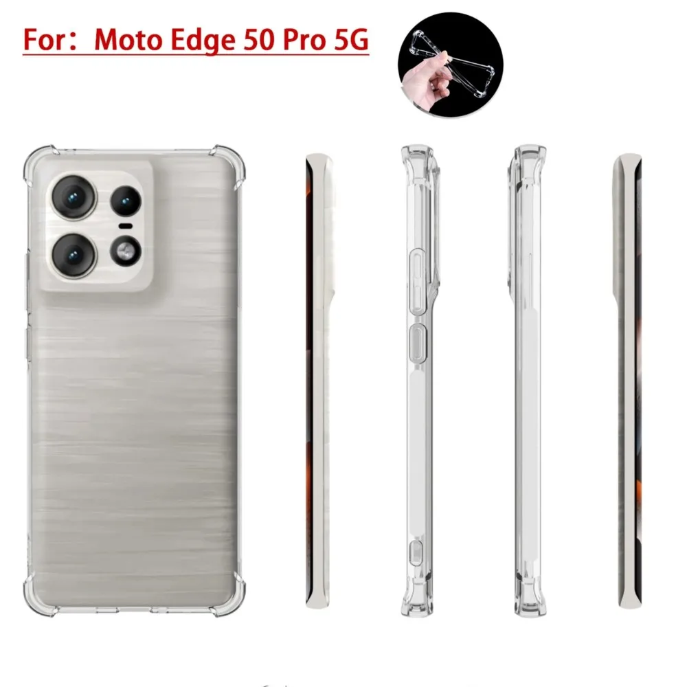 Funda de silicona transparente anticaída para Motorola MOTO Edge 50 Pro 5G, Funda transparente para Moto Edge50 Pro - imagen 5