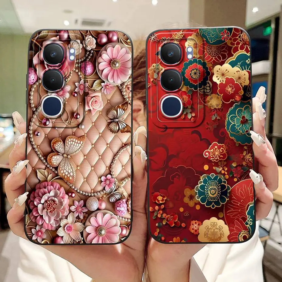 Hermosa funda de teléfono con pintura Floral para Vivo Y19s, funda de silicona suave a prueba de golpes para Vivo Y19S V2419 - imagen 5