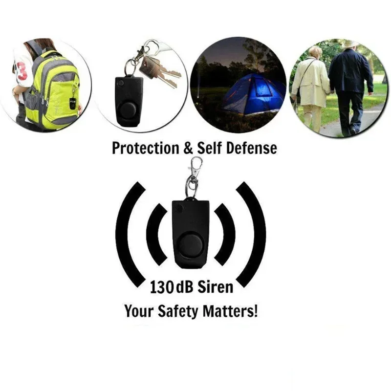 Alarma de autodefensa de 130 dB para niñas y mujeres, llavero antiviolación de seguridad personal, alerta de emergencia - imagen 3