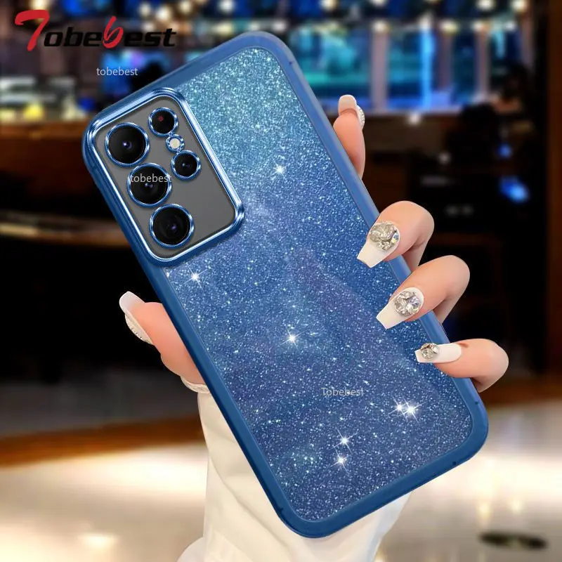 Funda protectora de silicona con purpurina ostentosa para Samsung Galaxy S25 S24 S23 S22 S21 Ultra S20 FE, funda trasera suave - imagen 4