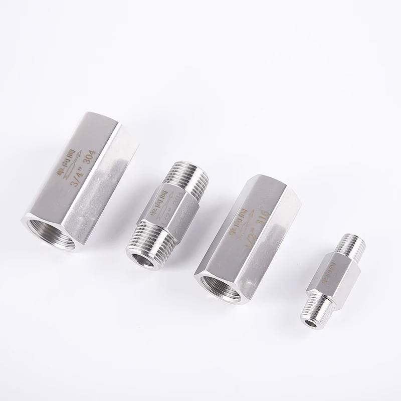 304 Stainless Steel Male/Female Thread PT Thread 1/8" 1/4" 3/8" 1/2" 3/4" Hexagonal Direct Non-Return Inline One-Way Check Valve - imagen 3