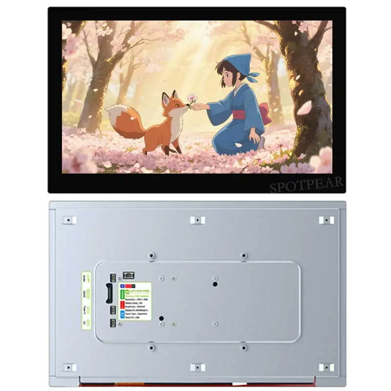 Raspberry Pi-Monitor LCD FHD de 13,3 pulgadas, 1920 × 1080, pantalla táctil capacitiva de 13,3 pulgadas, tipo C/HDMI para ordenador y PC - imagen 4