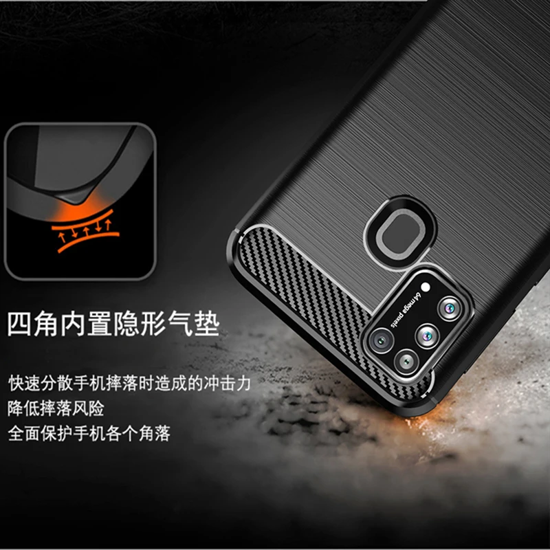 Funda de fibra de carbono para Samsung Galaxy M21, M31, A7E, A71, 5G, protección completa, parachoques a prueba de golpes - imagen 4