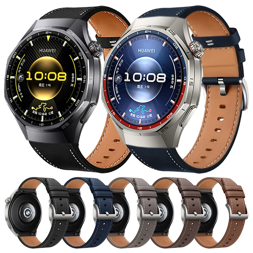 Correa de cuero de 20mm y 22mm para HUAWEI WATCH GT 6 5 Pro GT6 GT5, pulsera de repuesto para HUAWEI WATCH 5 46mm 4 Pro Buds, correa de reloj informal