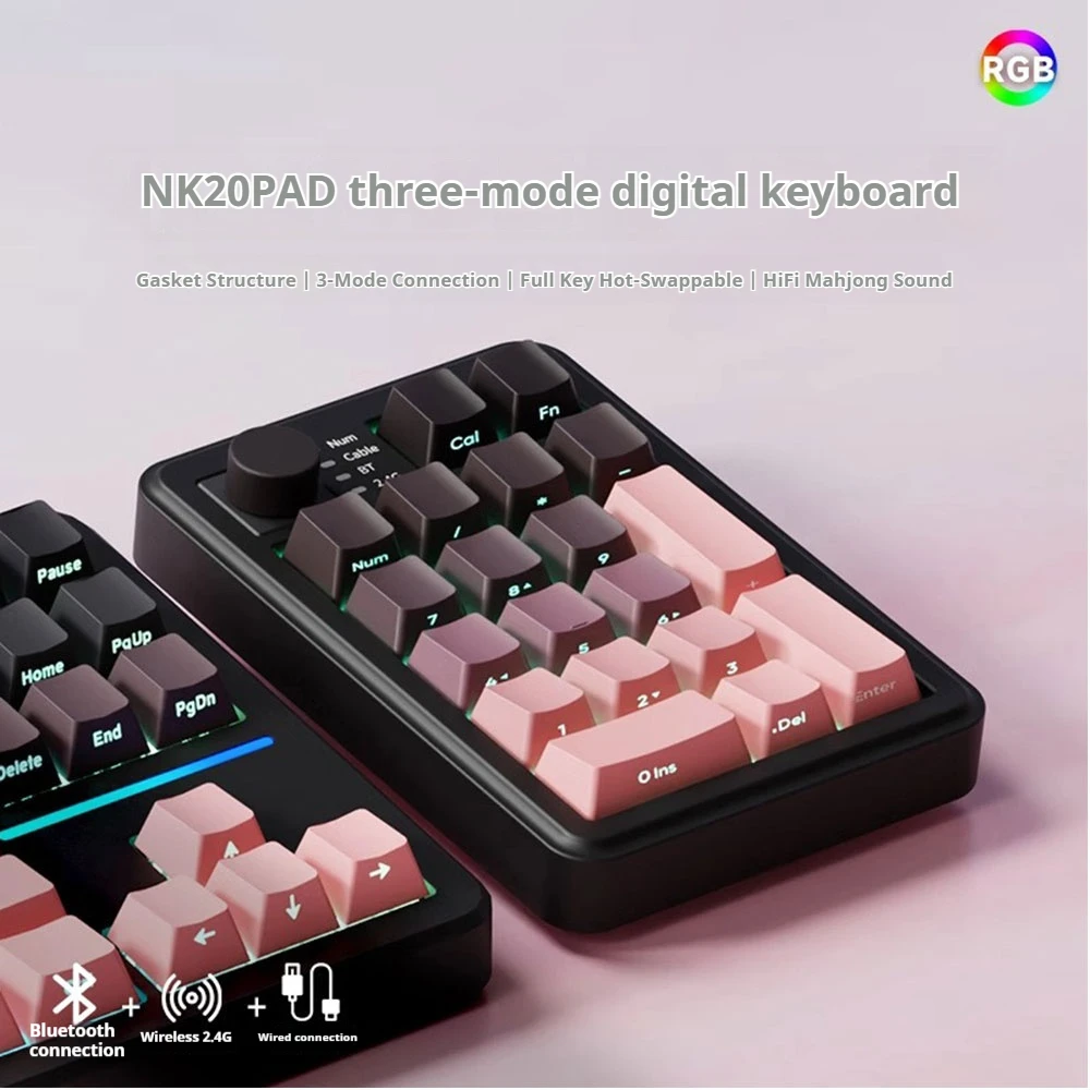 EWEADN NK20PAD teclado numérico inalámbrico Bluetooth ordenador de escritorio de oficina portátil teclado General caracteres de grabado lateral - imagen 3