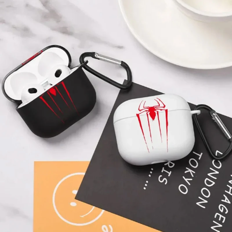 Funda para Airpod Red Spider para hombre, funda para auriculares en blanco y negro para AirPods 2 3 Pro, funda de segunda generación, regalo para amigos